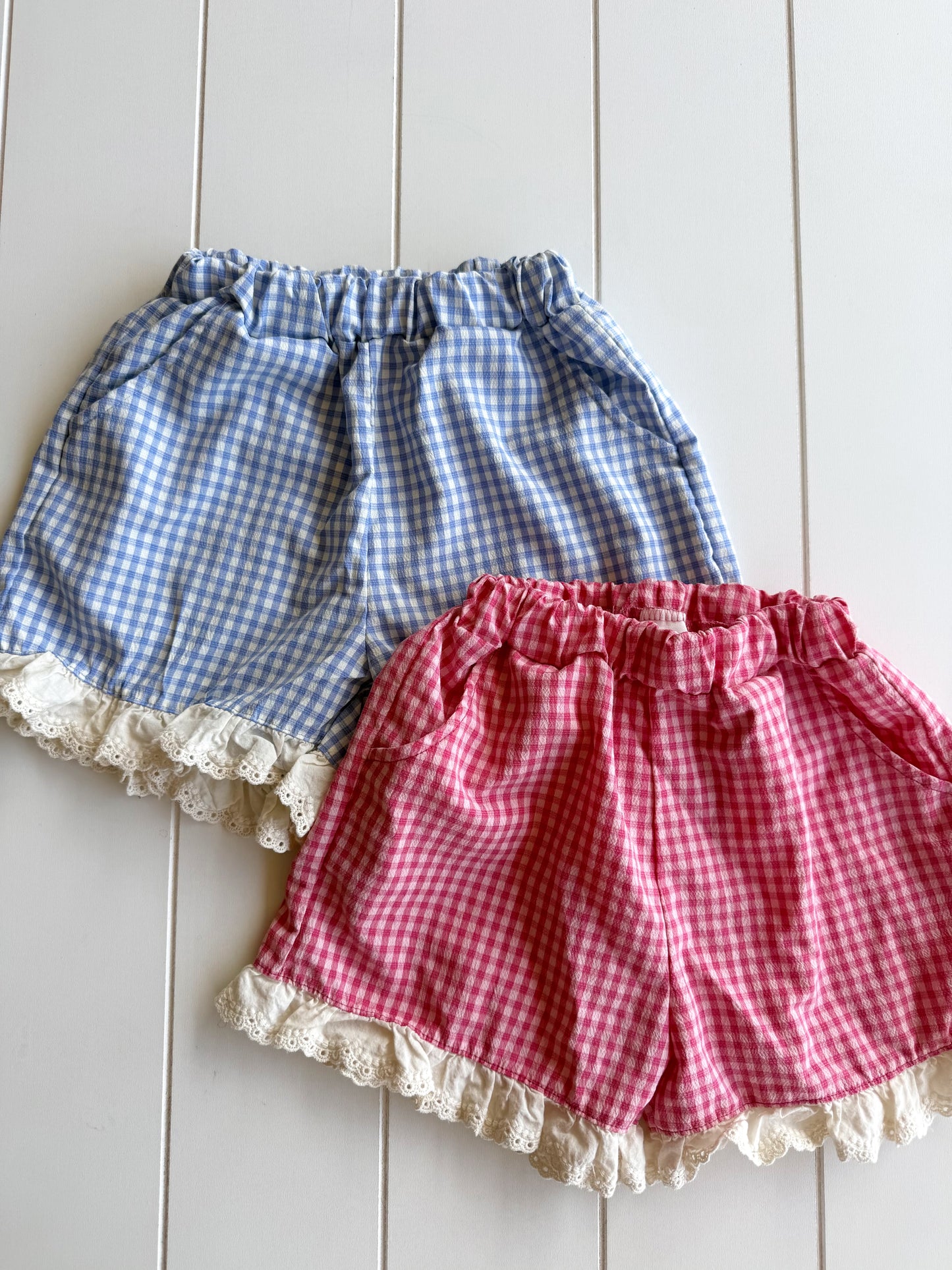 Gingham Lace Shorts