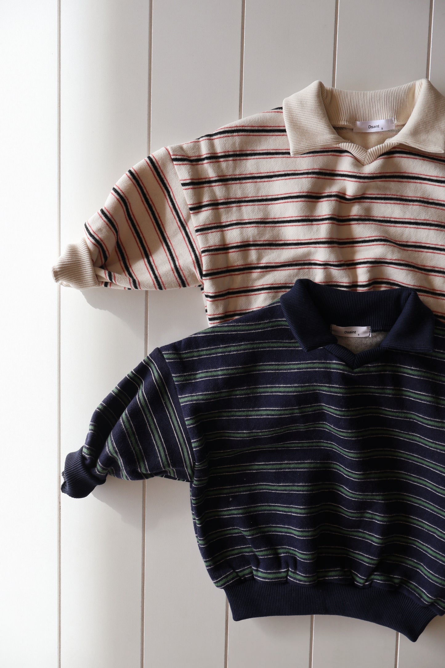 Collared Stripe Sweatshirt