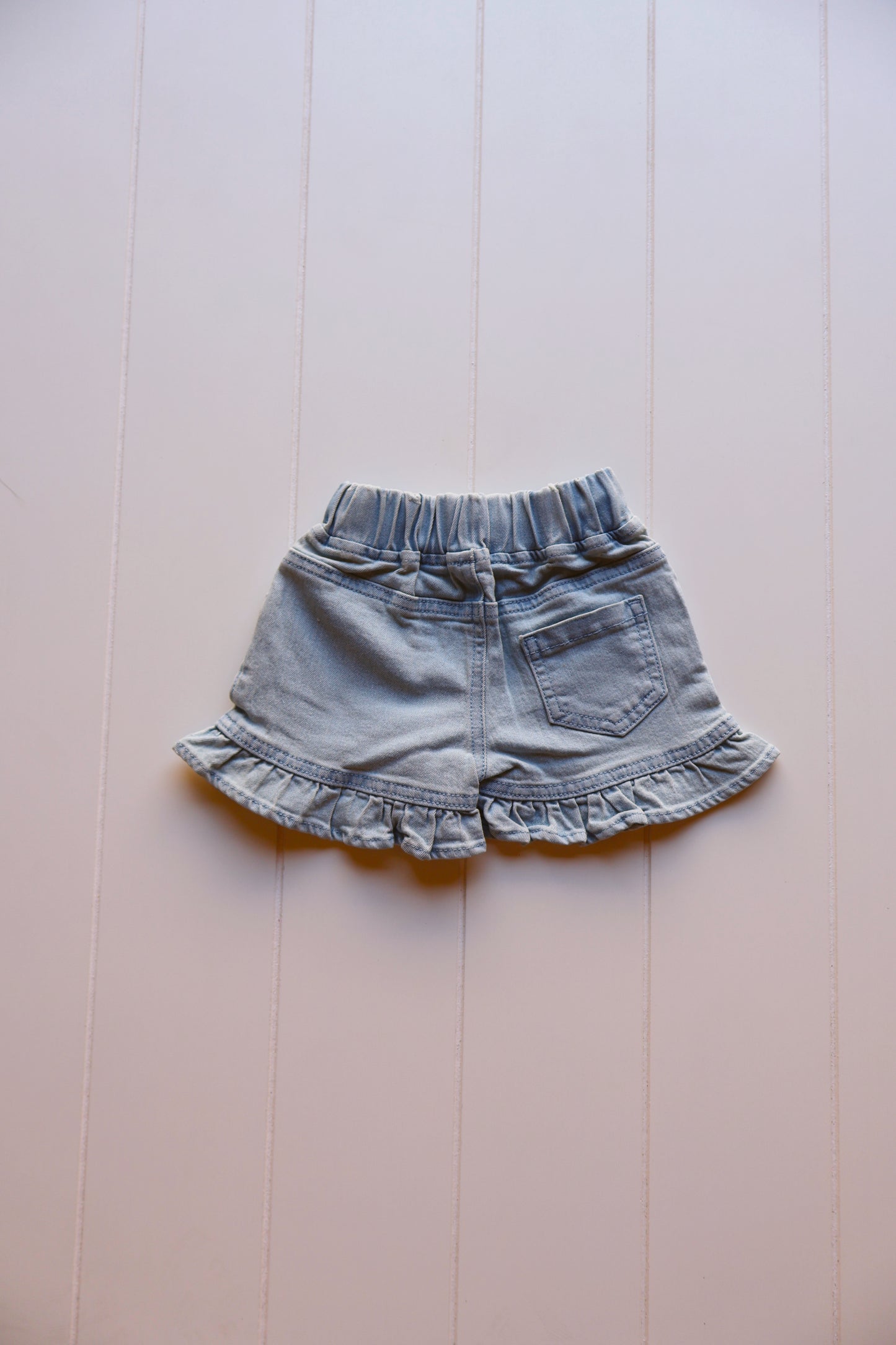Denim Ruffle Shorts
