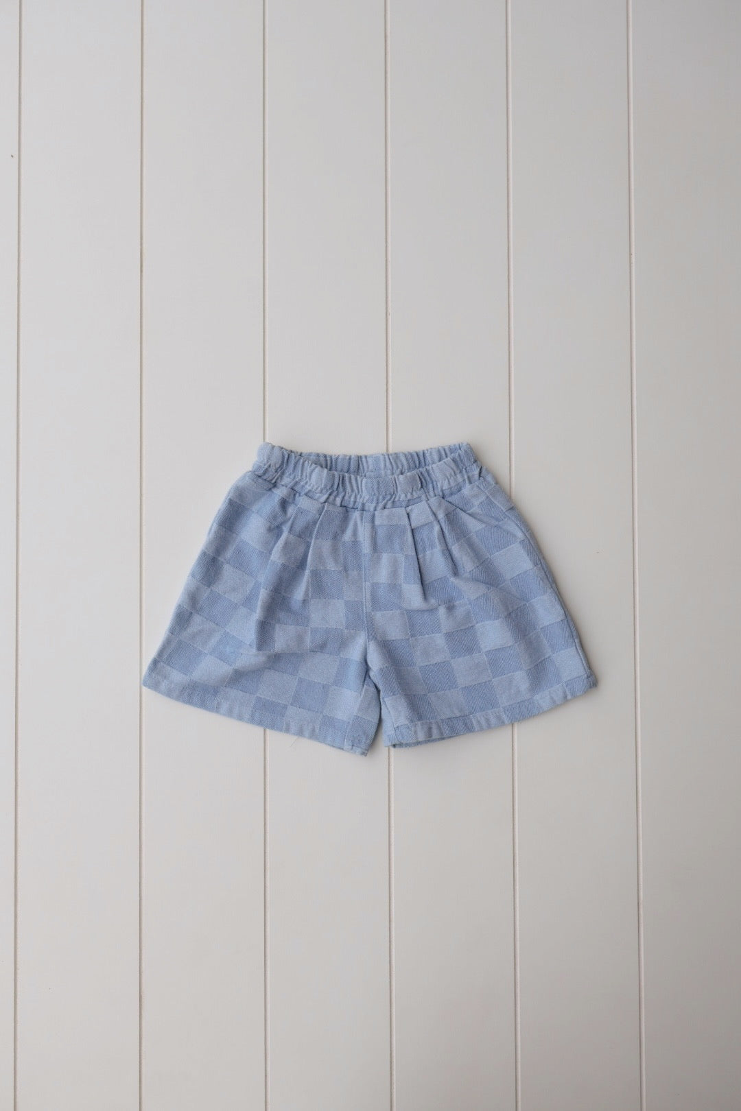 Checker Denim Shorts