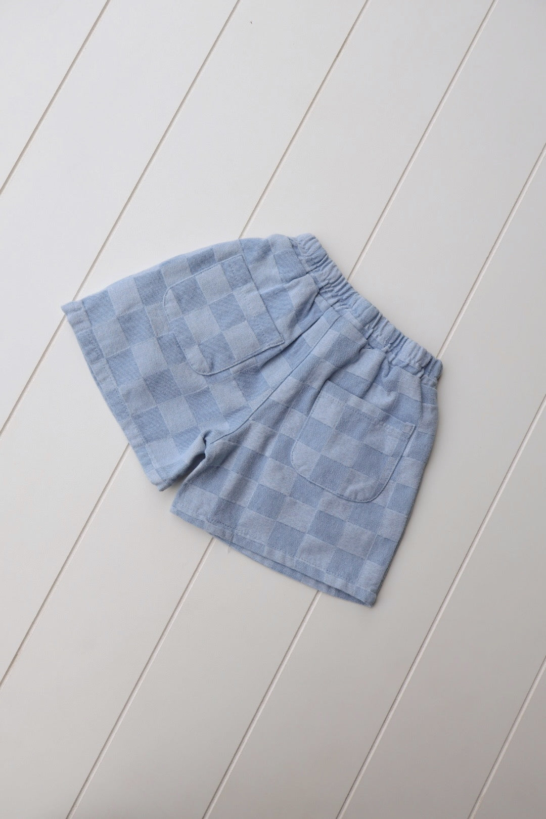 Checker Denim Shorts