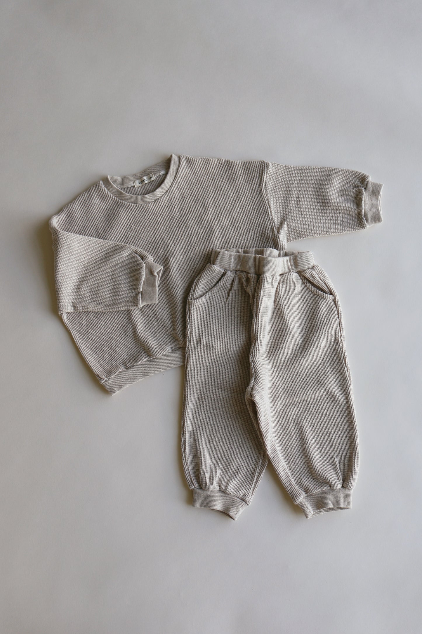 Kids Waffle Jogger Two Piece Set