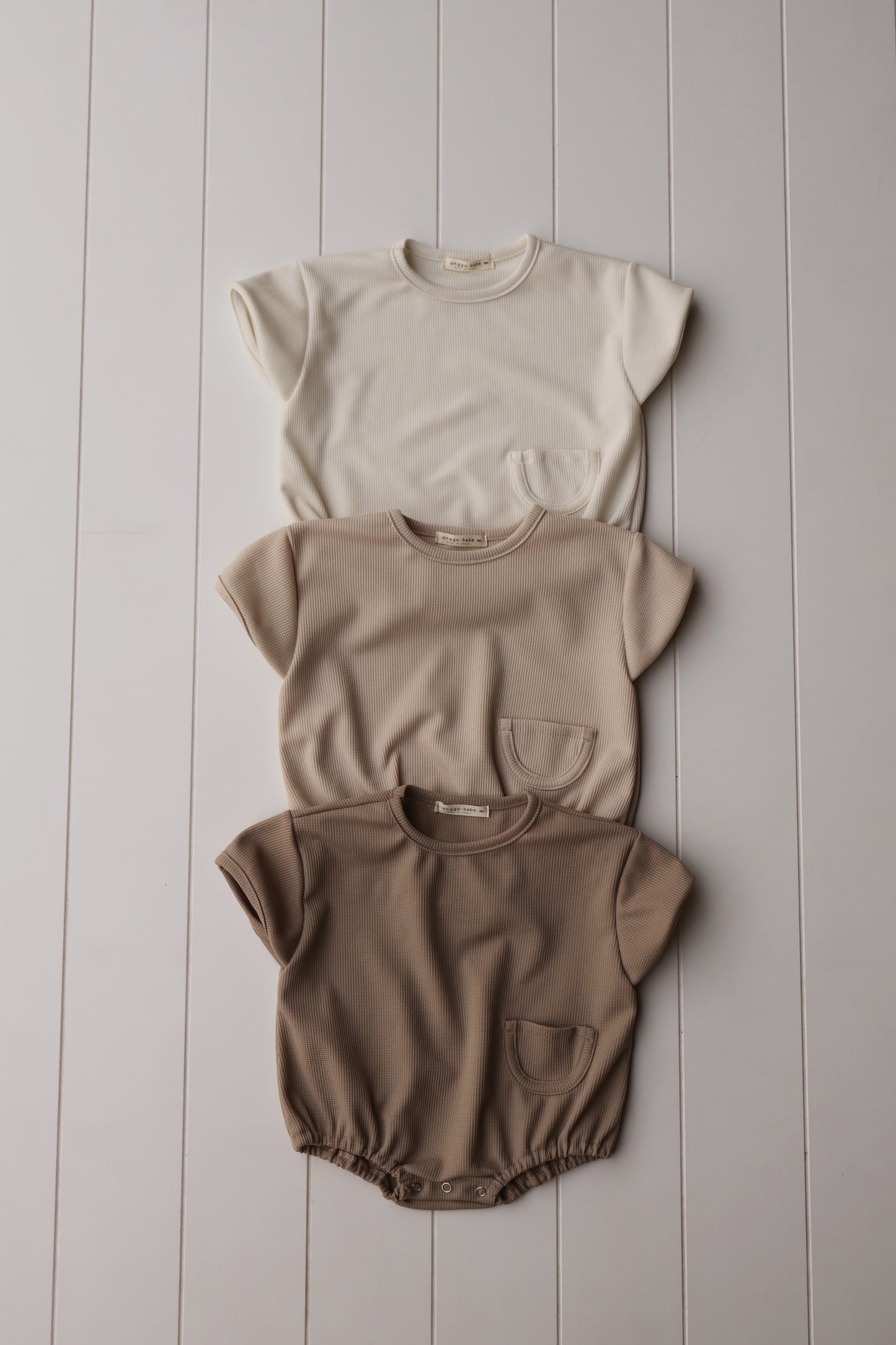 Neutral Pocket Bubble Onesies