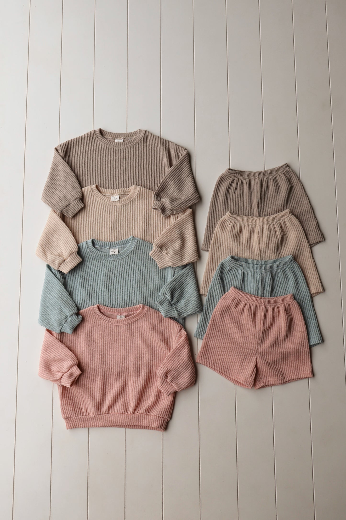 Fall Ribbed Short Set