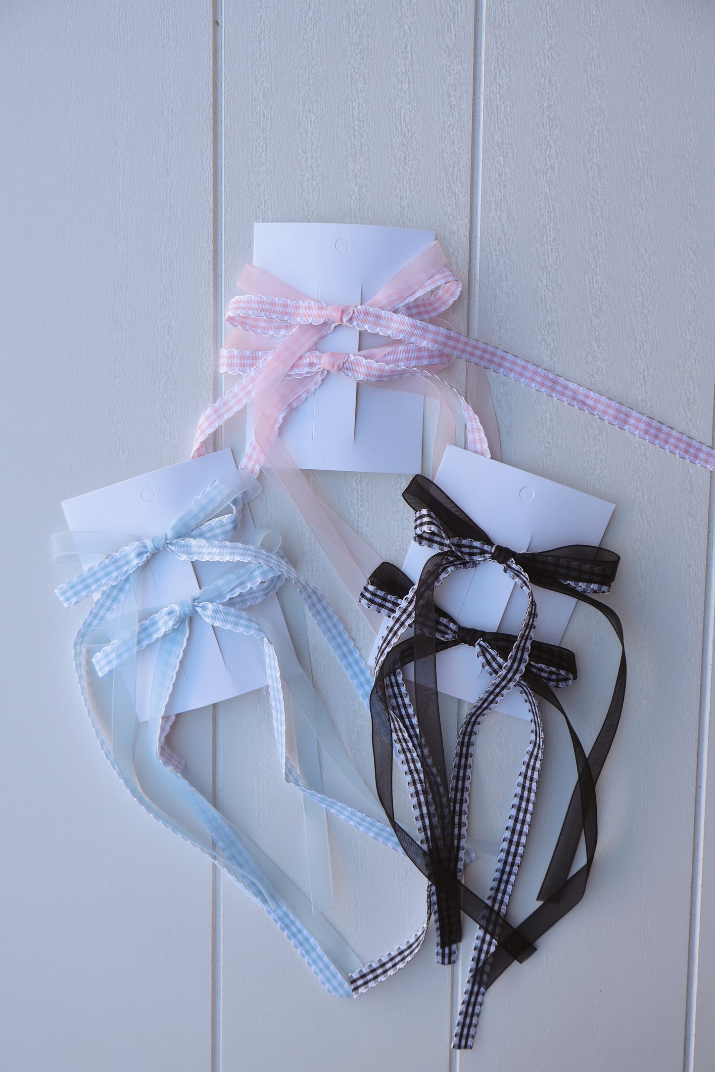 Gingham Bow Clip Set