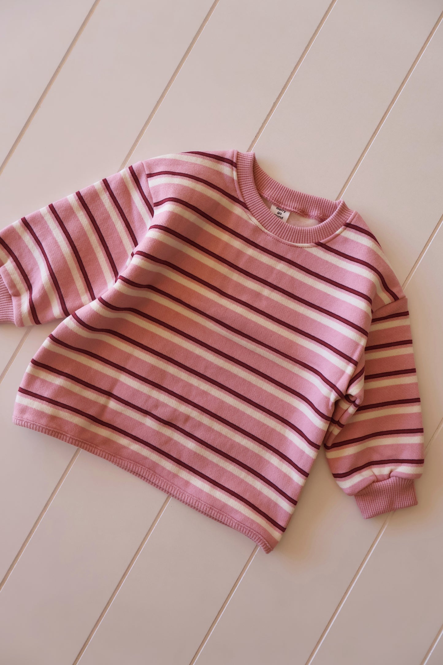 Pink Stripe Crew Neck
