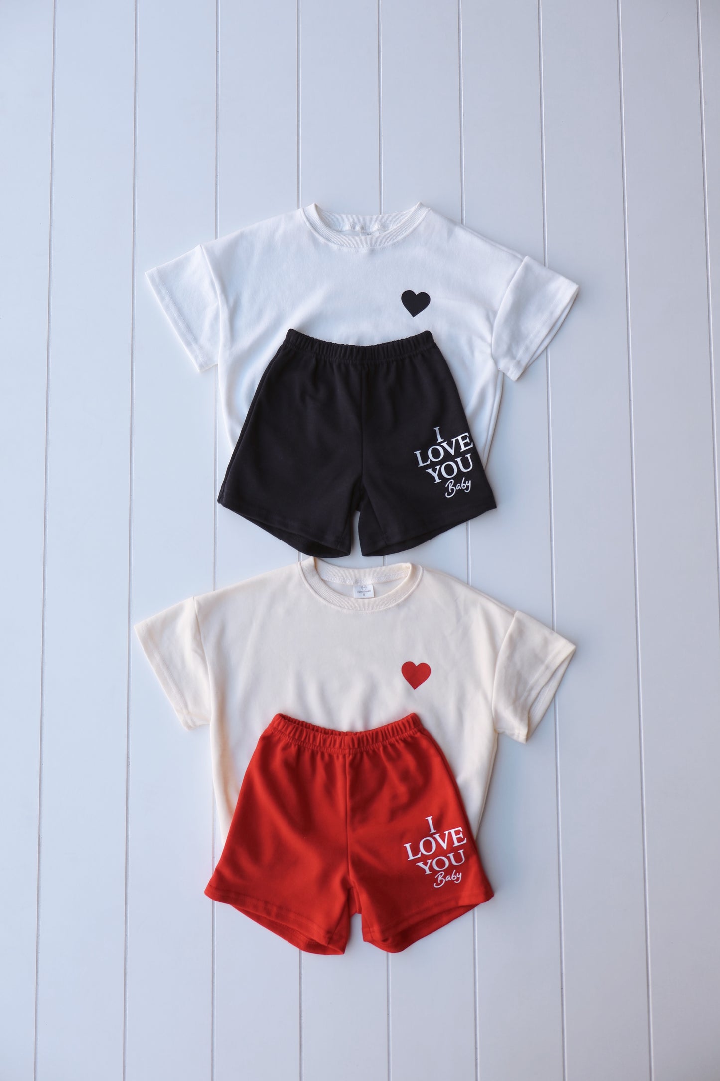 I Love You Short Set