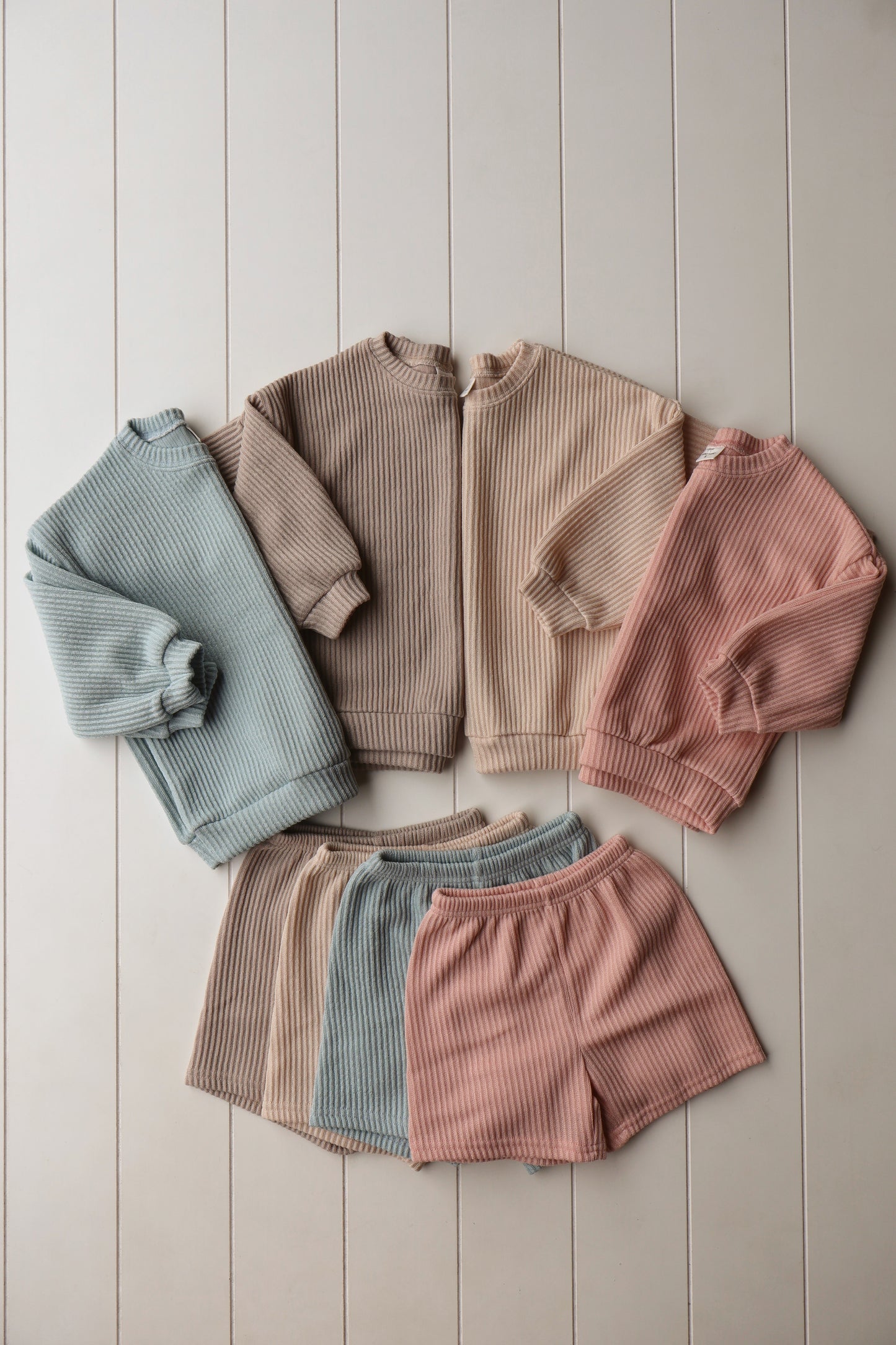 Fall Ribbed Short Set