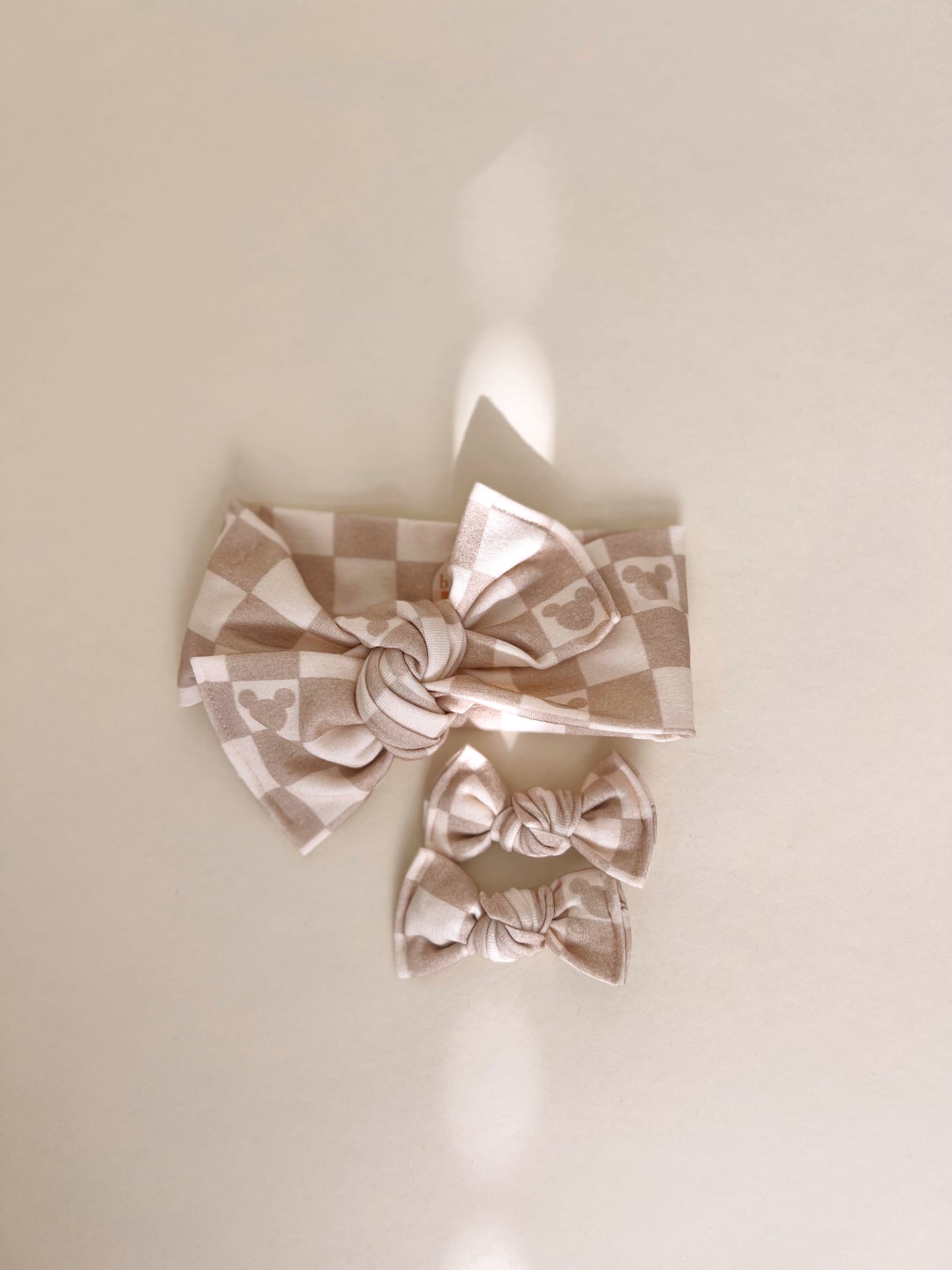 Checker Mickey Clips/ Headwrap