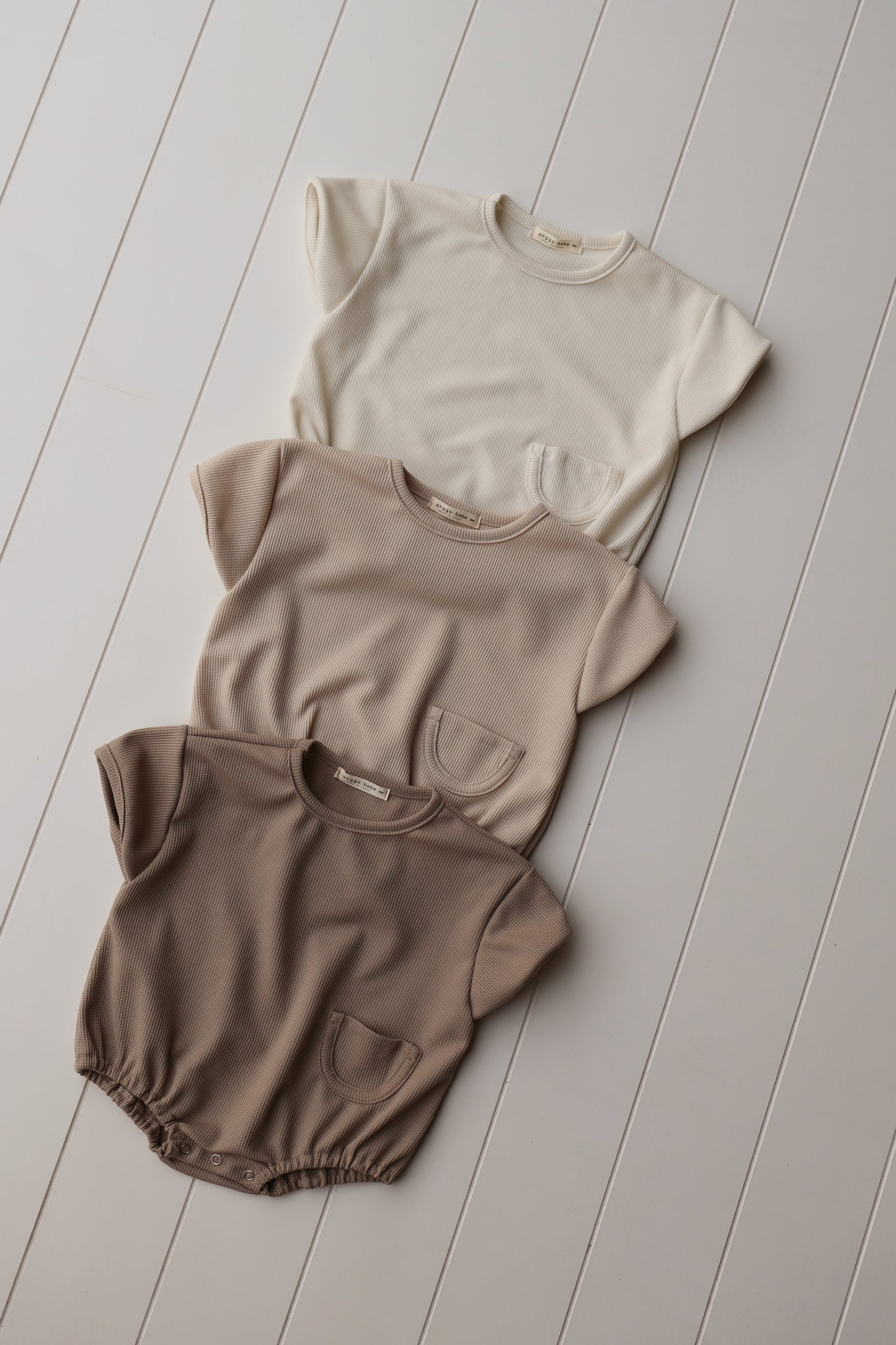 Neutral Pocket Bubble Onesies