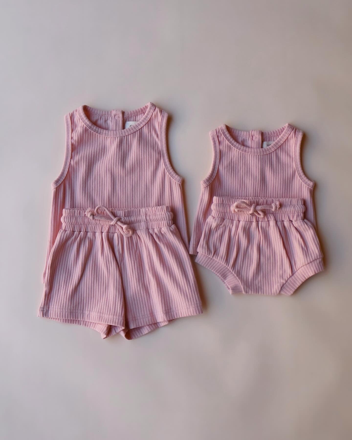 Ribbed Summer Tank Sets