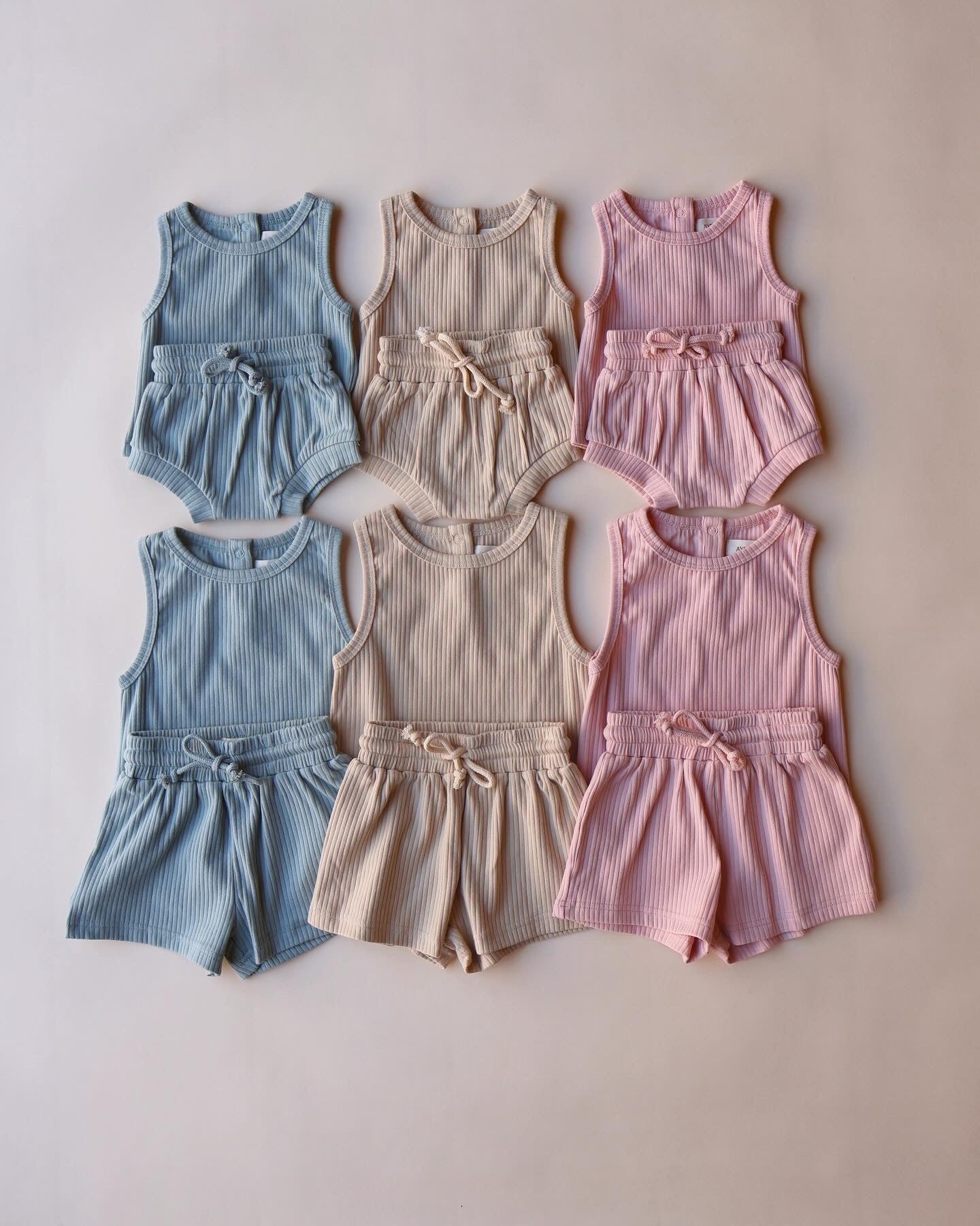 Ribbed Summer Tank Sets