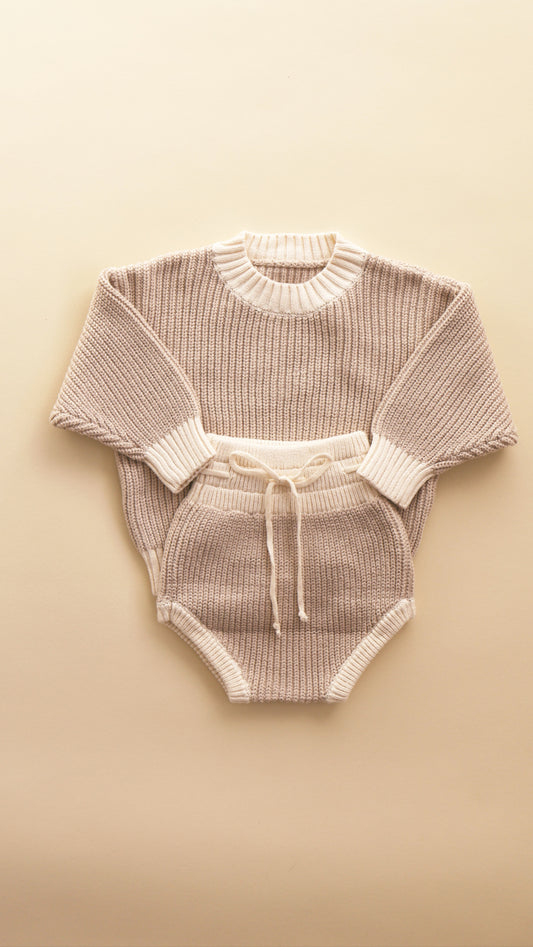 Knit Two Toned Bloomer Set