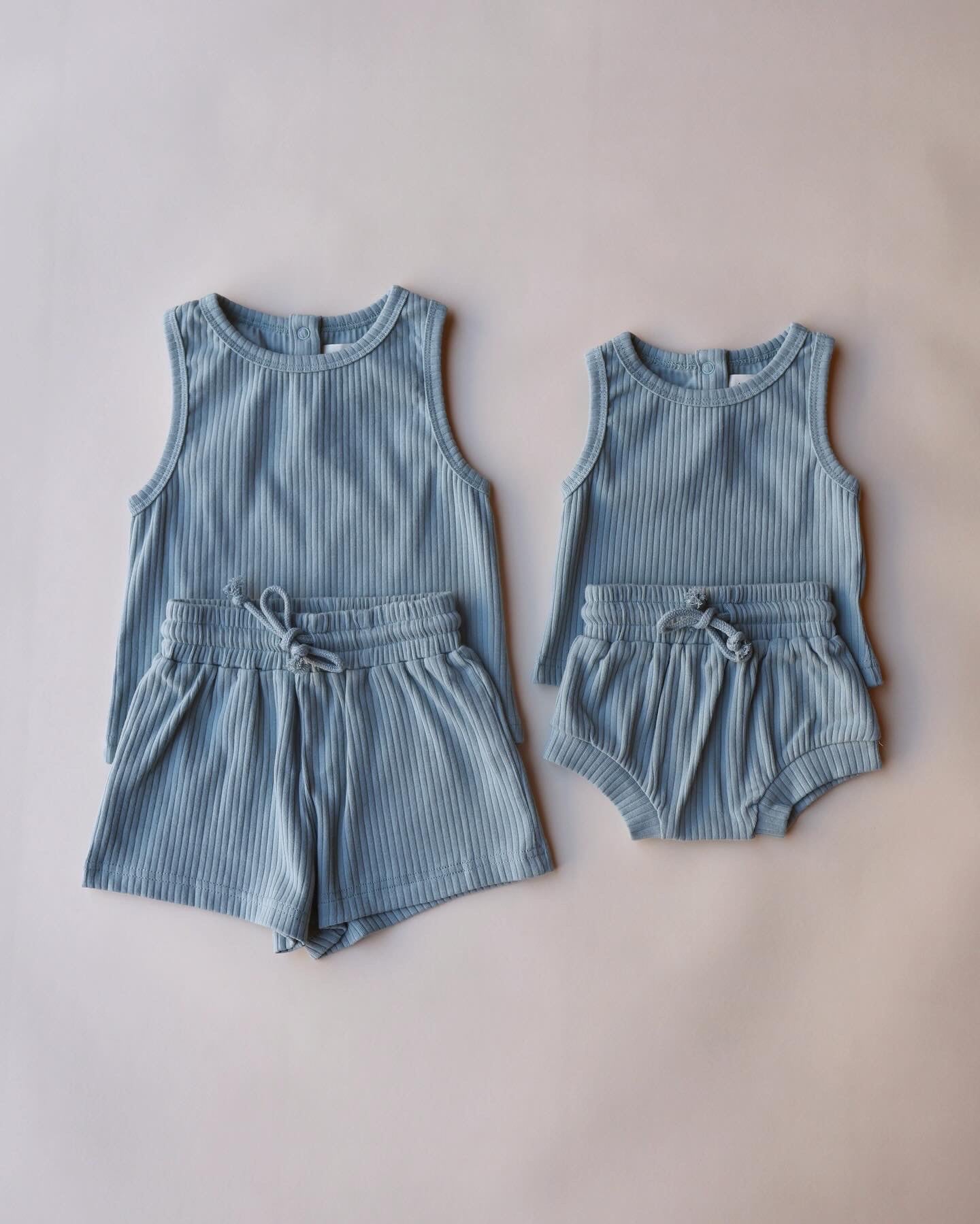 Ribbed Summer Tank Sets