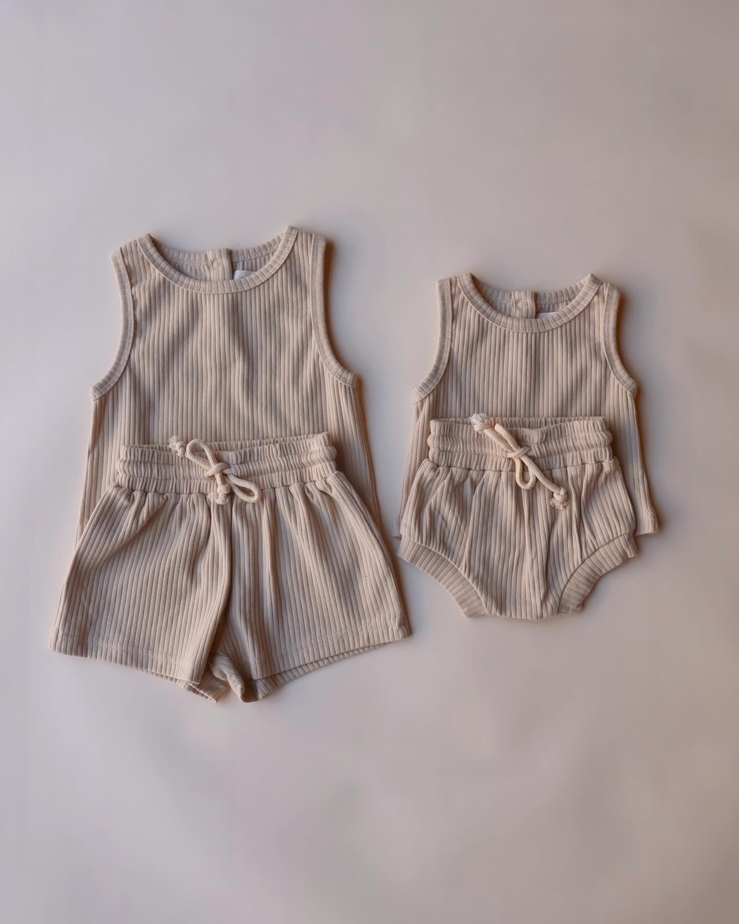 Ribbed Summer Tank Sets