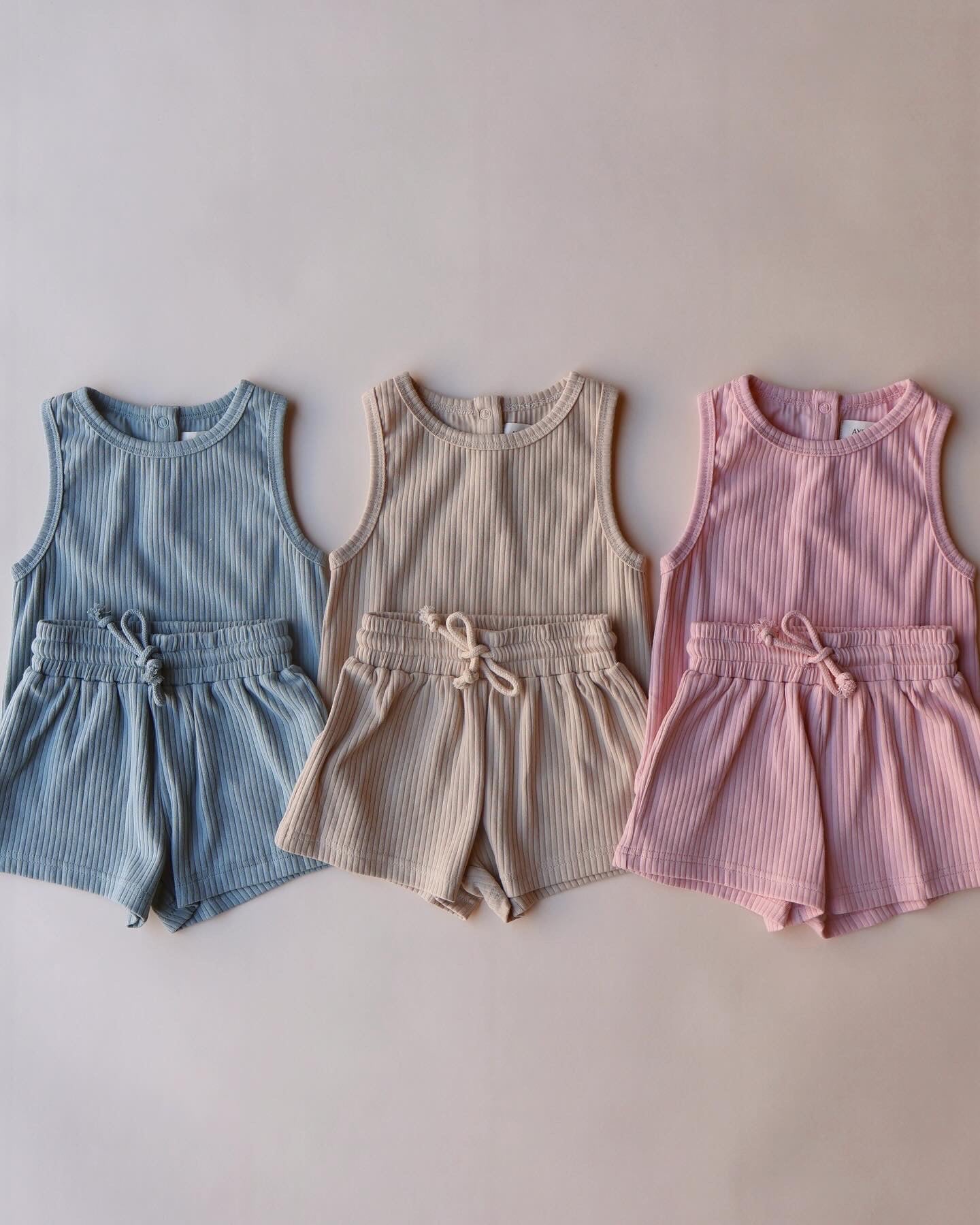 Ribbed Summer Tank Sets