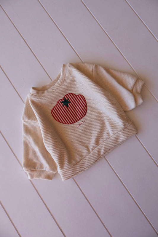 Tomato Ribbed Crew Neck
