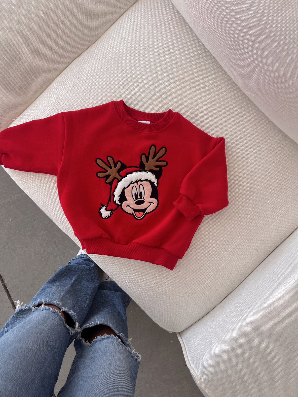Disney Christmas Minnie/Mickey Kids Crew Neck