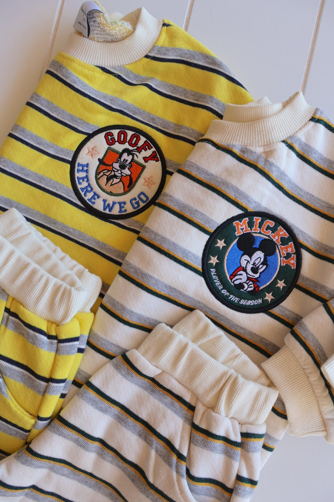 Mickey Stripe Embroidered Sweat Short Set