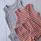 Stripe Biker Short Set