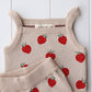 Spring Knit Strawberry Two Piece Set