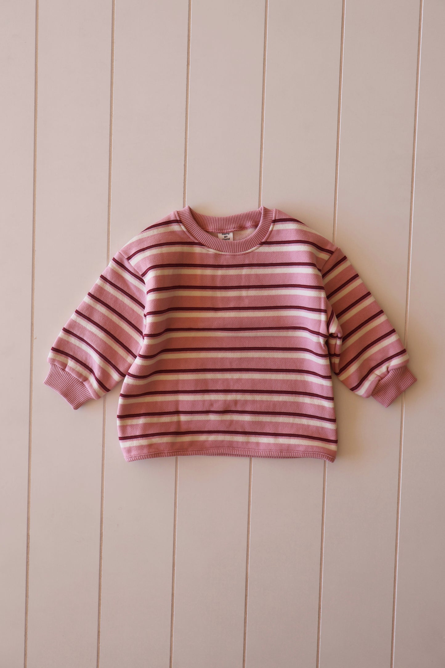 Pink Stripe Crew Neck