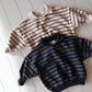 Collared Stripe Sweatshirt