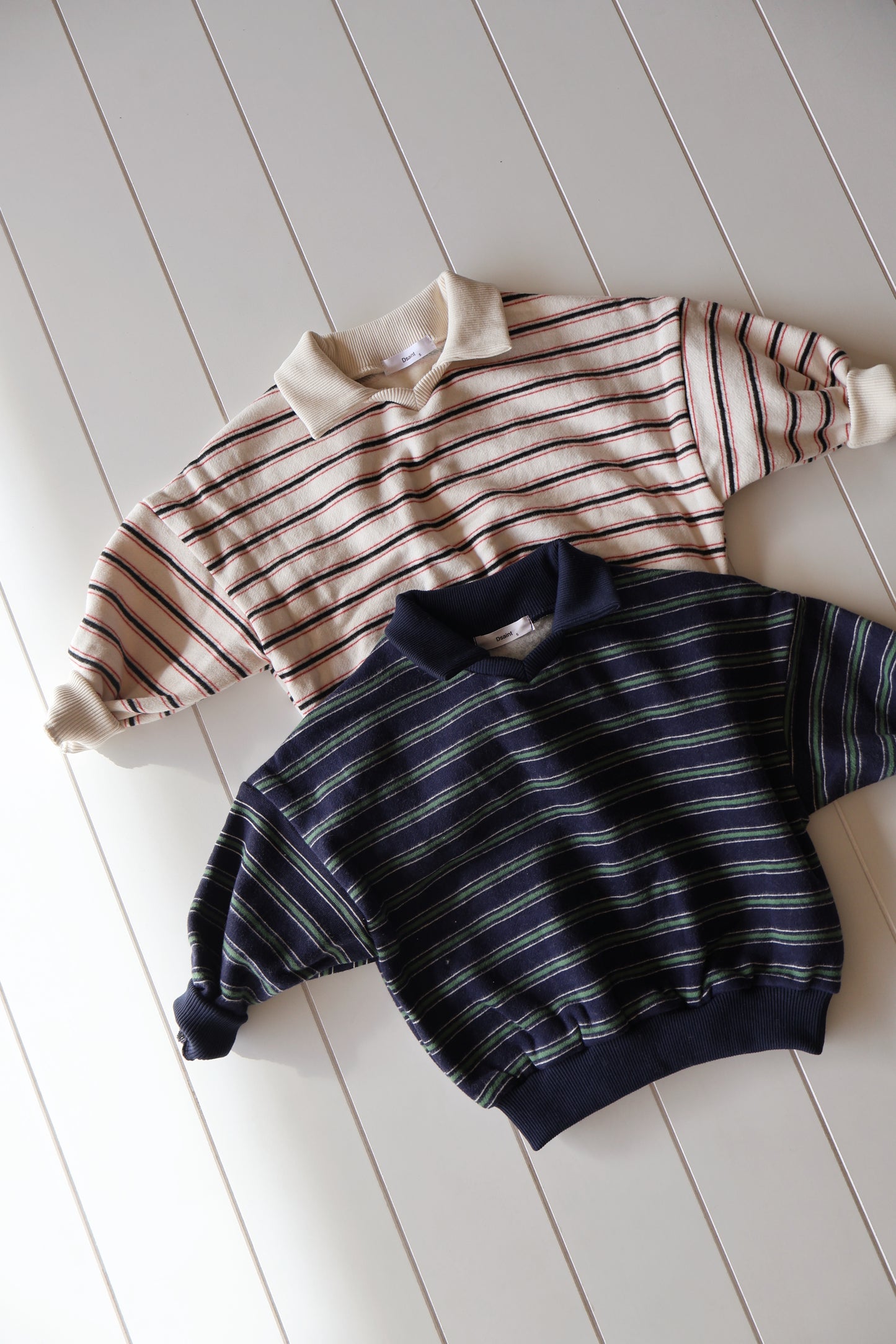 Collared Stripe Sweatshirt