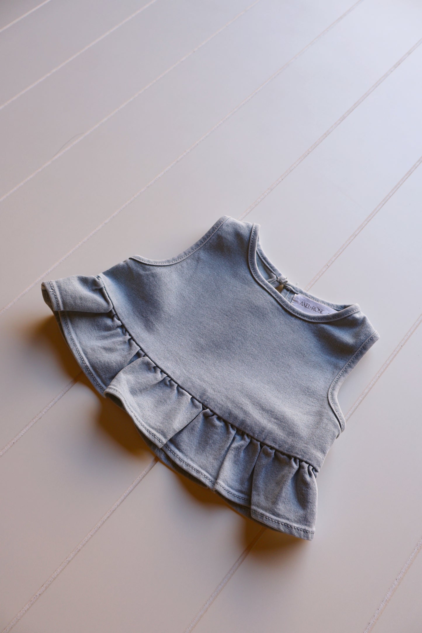 Denim Ruffle Top