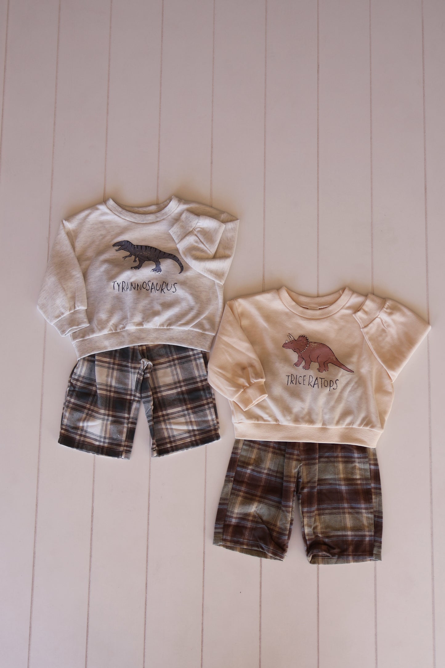 Dino Plaid Set