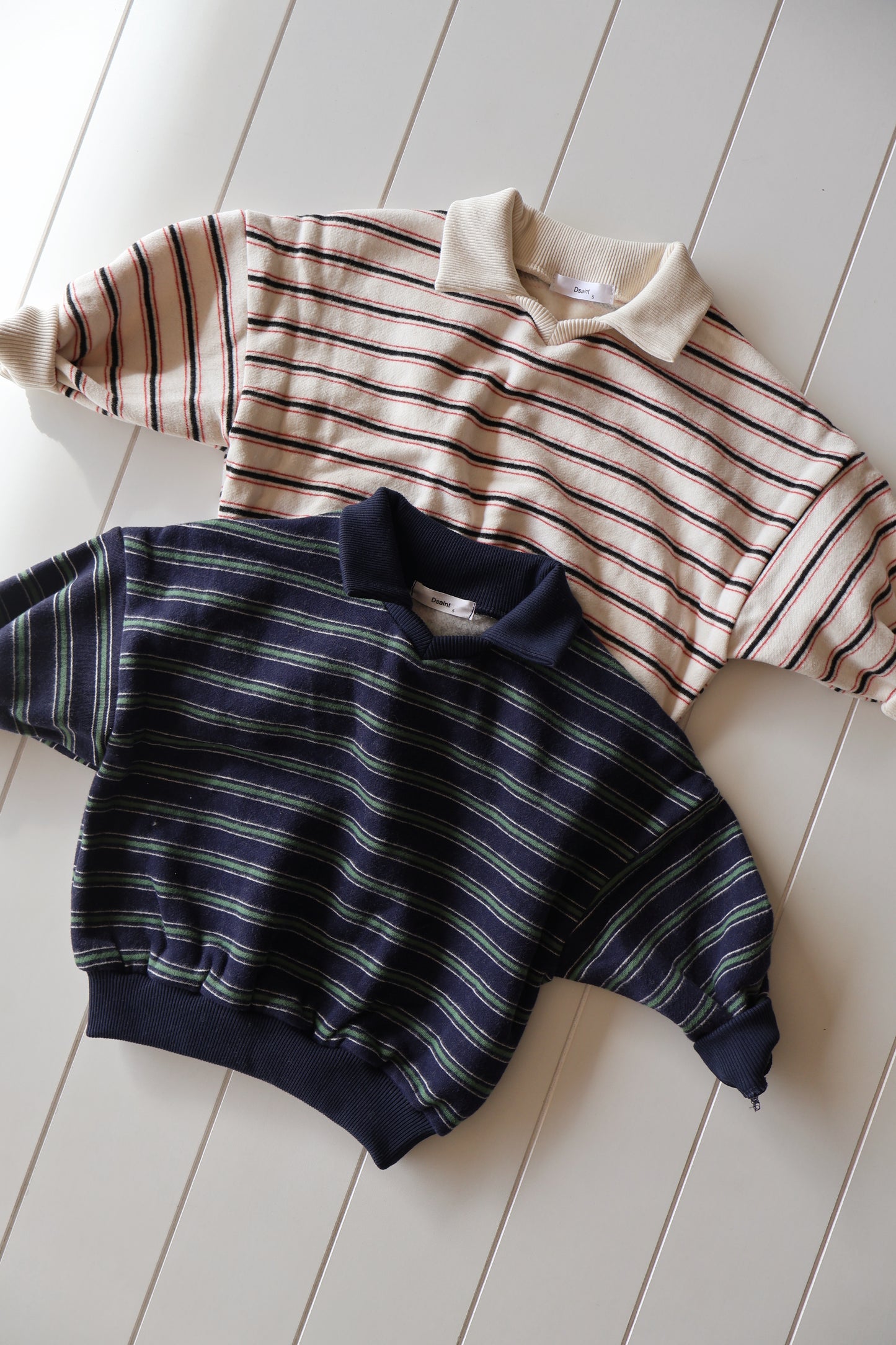 Collared Stripe Sweatshirt
