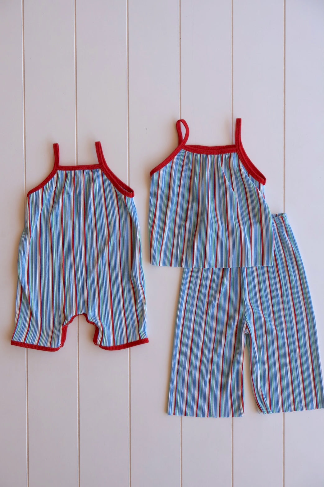 Red,White,Blue Stripe Set/Romper