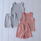 Stripe Biker Short Set