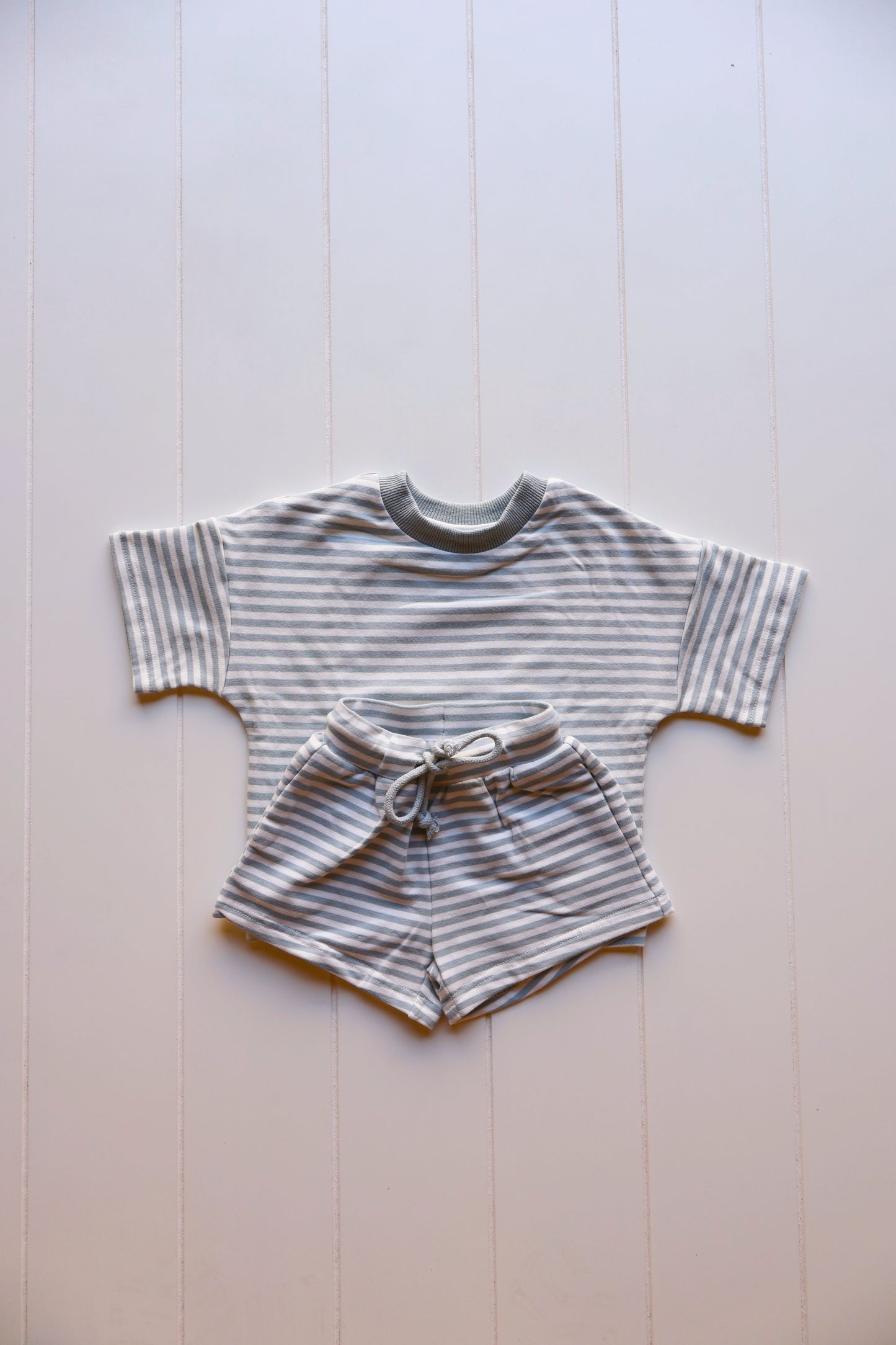 Stripe "Denim" Short Set