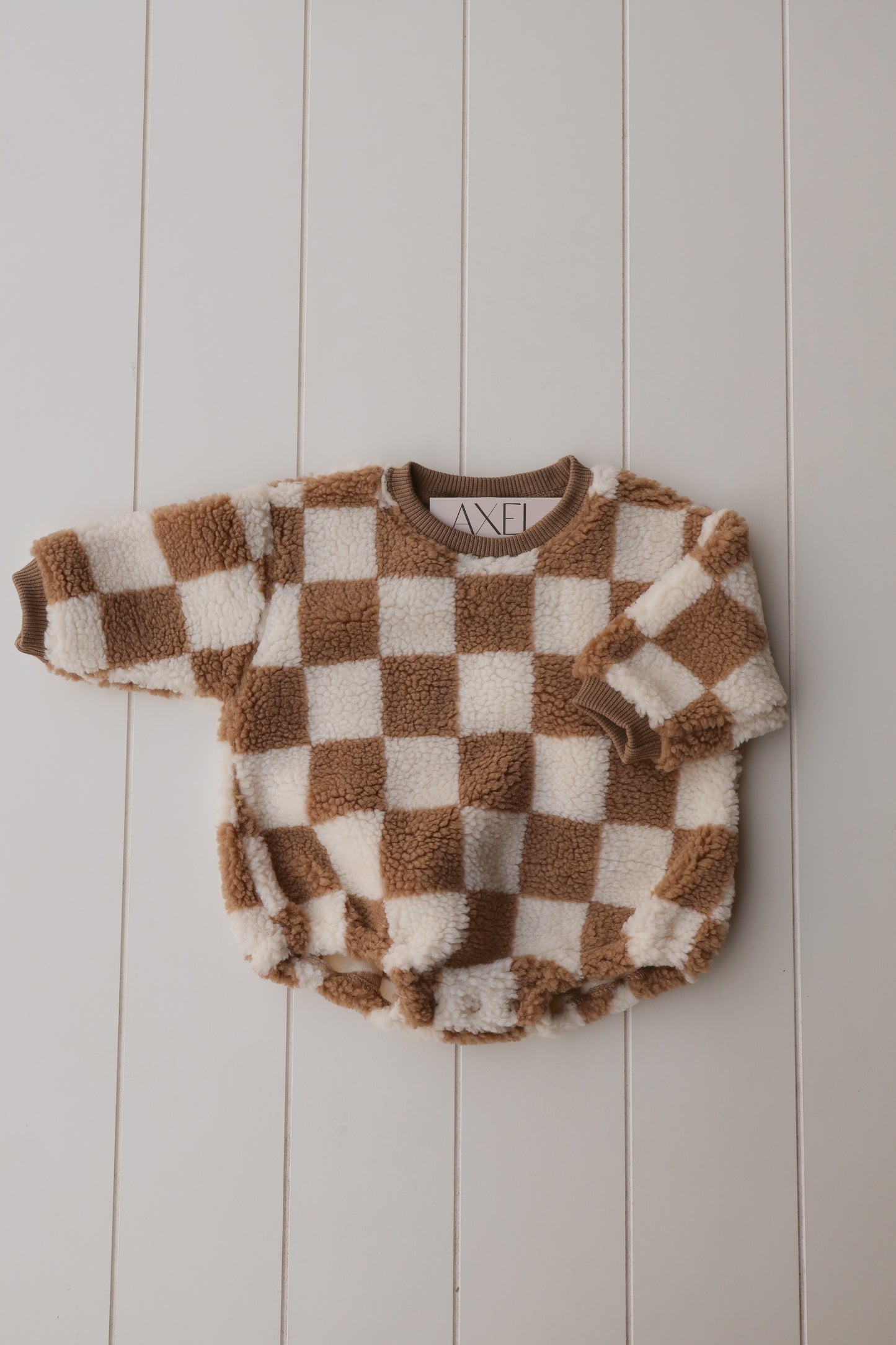 Checker Sherpa Bubble Onesie