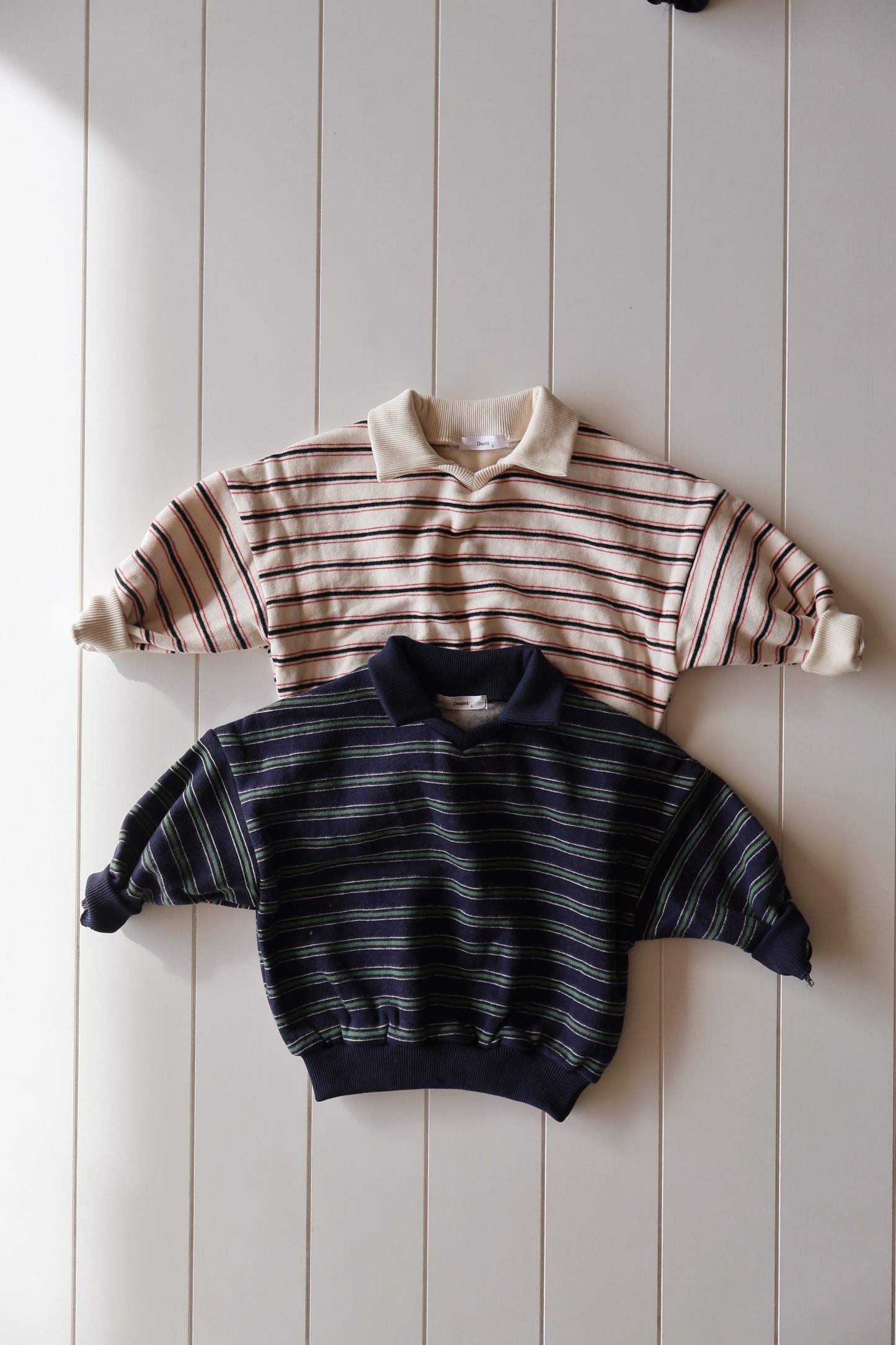 Collared Stripe Sweatshirt