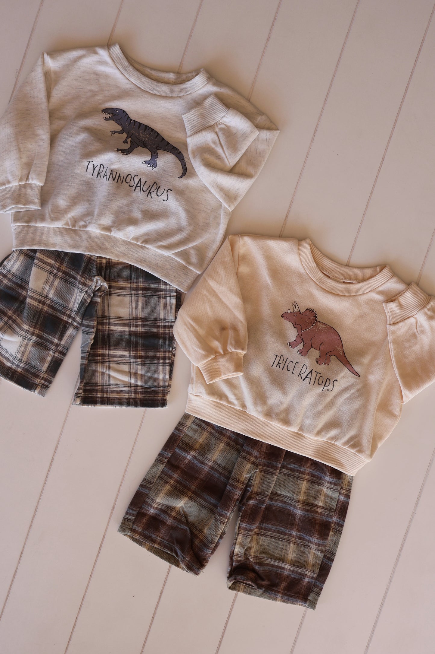 Dino Plaid Set