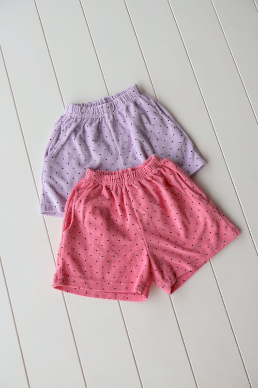 Polka Dot Terry Shorts