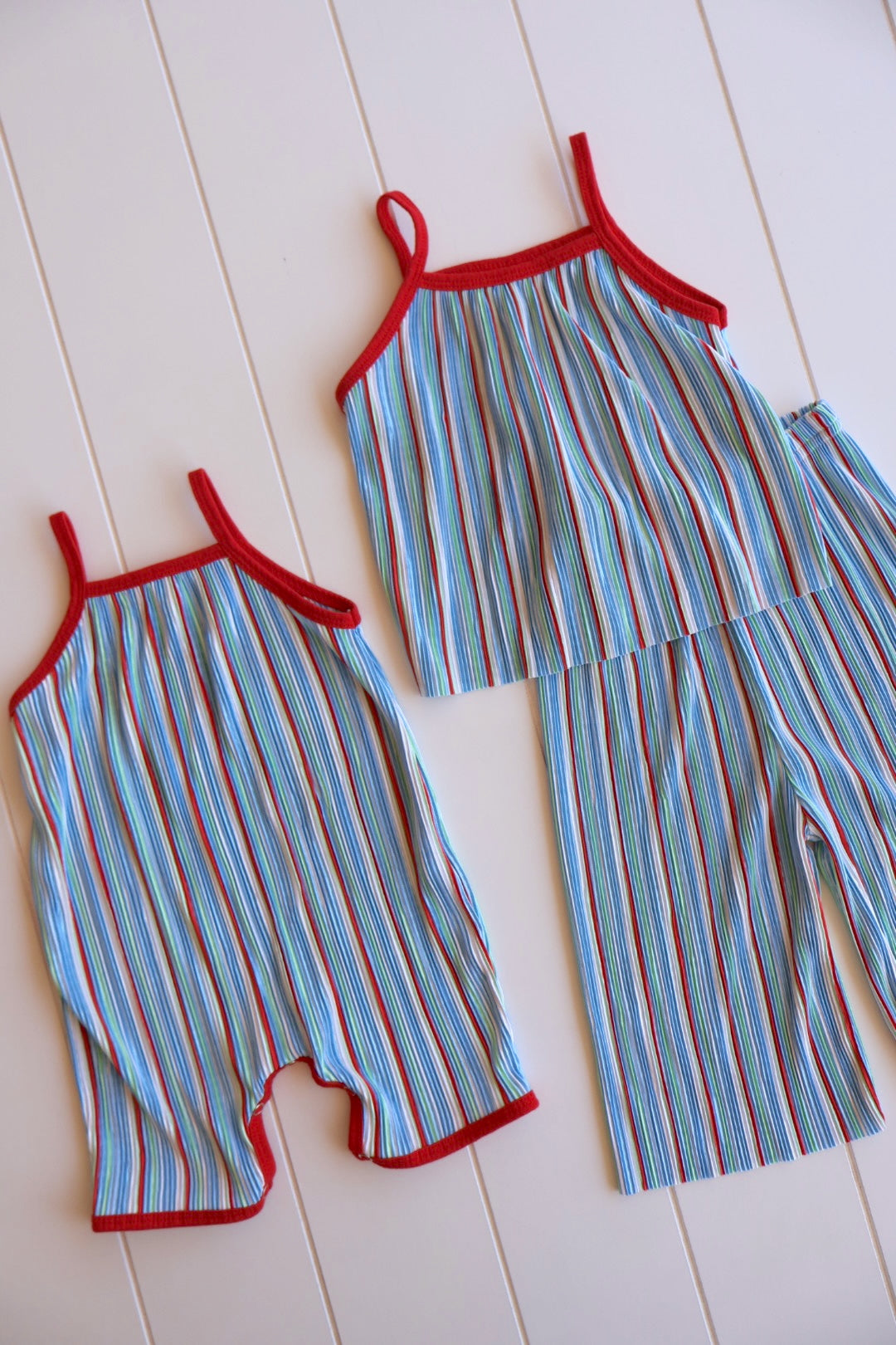 Red,White,Blue Stripe Set/Romper