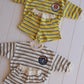 Mickey Stripe Embroidered Sweat Short Set