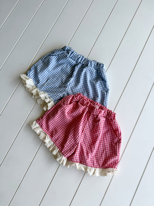 Gingham Lace Shorts