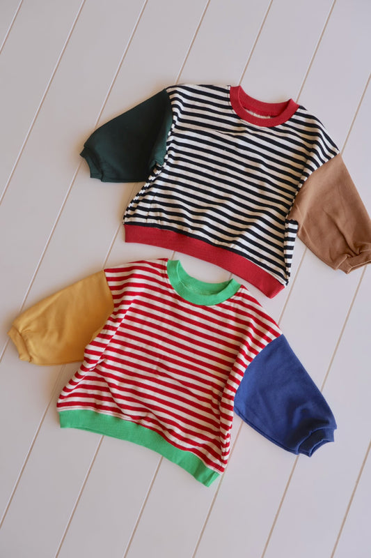 Colorblock Stripe Crewneck