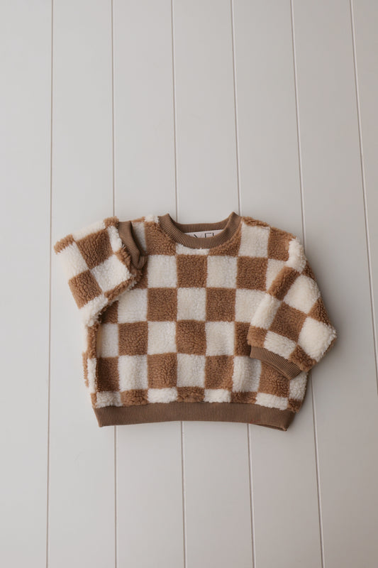 Checker Sherpa Crewneck