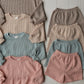 Fall Ribbed Short Set