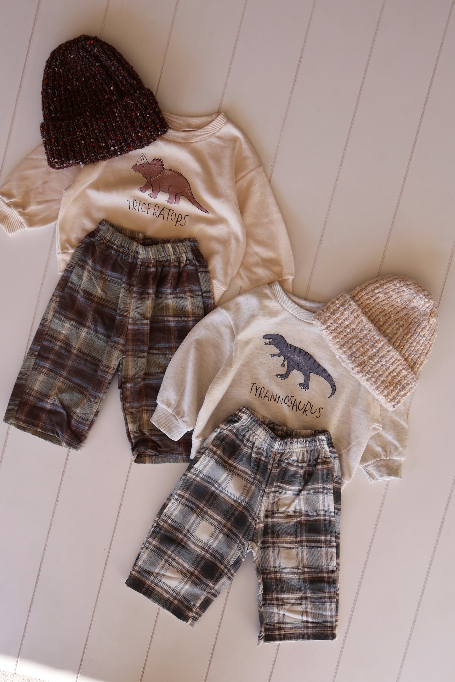 Dino Plaid Set