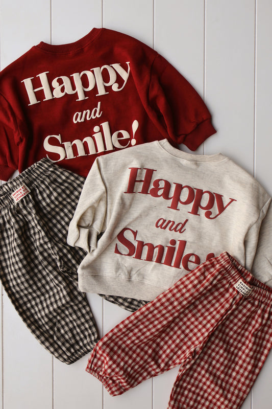 Happy and Smile Crew Neck