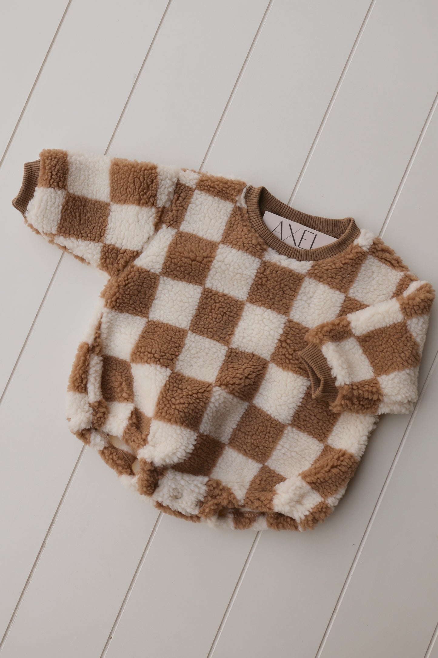 Checker Sherpa Bubble Onesie