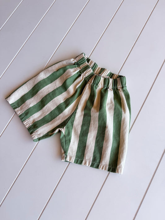 Green Stripe Shorts